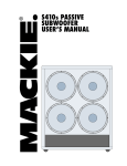 Mackie S410s User`s manual