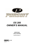 PURSUIT OS 285 Owner`s manual