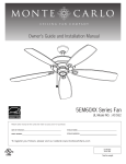 Monte Carlo Fan Company AC-552 Installation manual