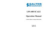 Salter Brecknell LPS-400 Instruction manual