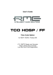 RME Audio TCO HDSP/FF User`s guide