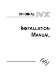 ESI ORIGINAL IVX Installation manual