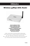 US Robotics Wireless 54Mbps ADSL Router Installation guide