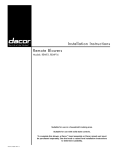 Dacor REMP3 Product specifications