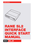 Rane SL2 Owner`s manual