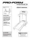 ProForm 450 PFTL41105.0 User`s manual