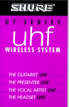 Shure The SM58 Vocal Artist UHF User`s guide