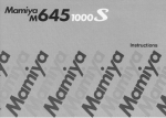Mamiya M645 Pro Instruction manual