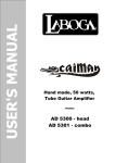 Engl Full Tube Guitar Amplifier User`s manual