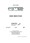 RME Audio DIGI96/8 PAD User`s guide