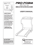 ProForm 890e W/hand Pulse User`s manual