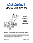 Cub Cadet 826 4x4 Operator`s manual