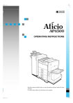 Ricoh AP4500 Operating instructions