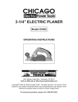 Chicago Electric 91062 Operating instructions