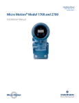 Emerson MICRO MOTION 2700 Installation manual