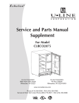 U-Line 2075 Service manual