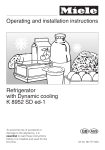 Operating and installation instructions Refrigerator with