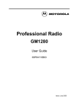Motorola GM1280 User guide