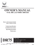 Cissell 75LB PARTS Owner`s manual
