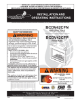 Continental Fireplaces BCDV42CFP Operating instructions