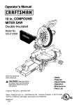 Craftsman 12 IN. COMPOUND MITER SAW 315.21222 Operator`s manual