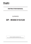 Duplo DP - M310 Instruction manual