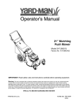 Yard-Man 11A-108Q401 Operator`s manual