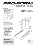 ProForm 990 CS User`s manual