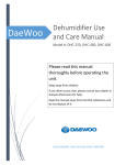 Daewoo DHC-250 Specifications
