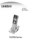 Uniden TCX950 - TCX 950 Cordless Extension Handset Owner`s manual