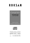 Roksan Audio Caspian INTEGRATED CD PLAYER User manual