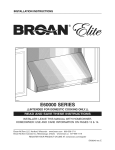 Broan Elite E60000 Series Installation manual