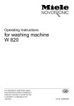 Miele W 820 Operating instructions