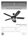 Monte Carlo Fan Company 5GIR54XXD-L Installation manual