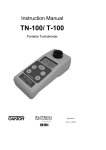 EUTECH INSTRUMENTS TURBIDIMETER TN-100 WATERPROOF PORTABLE METER Instruction manual