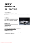 Acer SL700X User`s guide