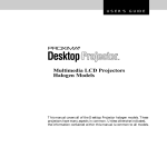 Proxima Multimedia LCD Projectors Halogen User`s guide