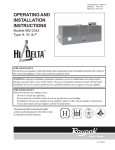 Raypak HIDELTA 992B Instruction manual