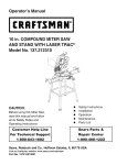 Craftsman 137.212310 Operator`s manual