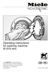 Miele W 3922 WPS Operating instructions