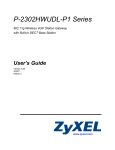 ZyXEL Communications P-2302HWUDL-P1 User`s guide