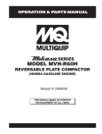 MULTIQUIP MVH-R60H Specifications
