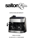 Salton SECM21 Instruction manual