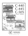 Rodgers C-505 Owner`s manual