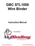 My Binding GBC STL1000 Instruction manual