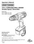 Craftsman 315.115210 Operator`s manual