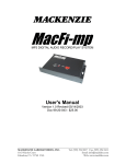 Mackenzie MacFi-mp User`s manual