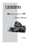 Uniden BEARCAT 880 Owner`s manual