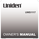 Uniden UWS1117 Owner`s manual