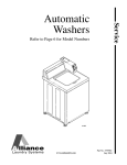 ALLIANCE Automaatic washer Service manual